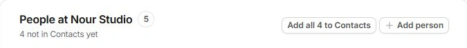 People at a client with missing-contact count, Add all and Add person actions